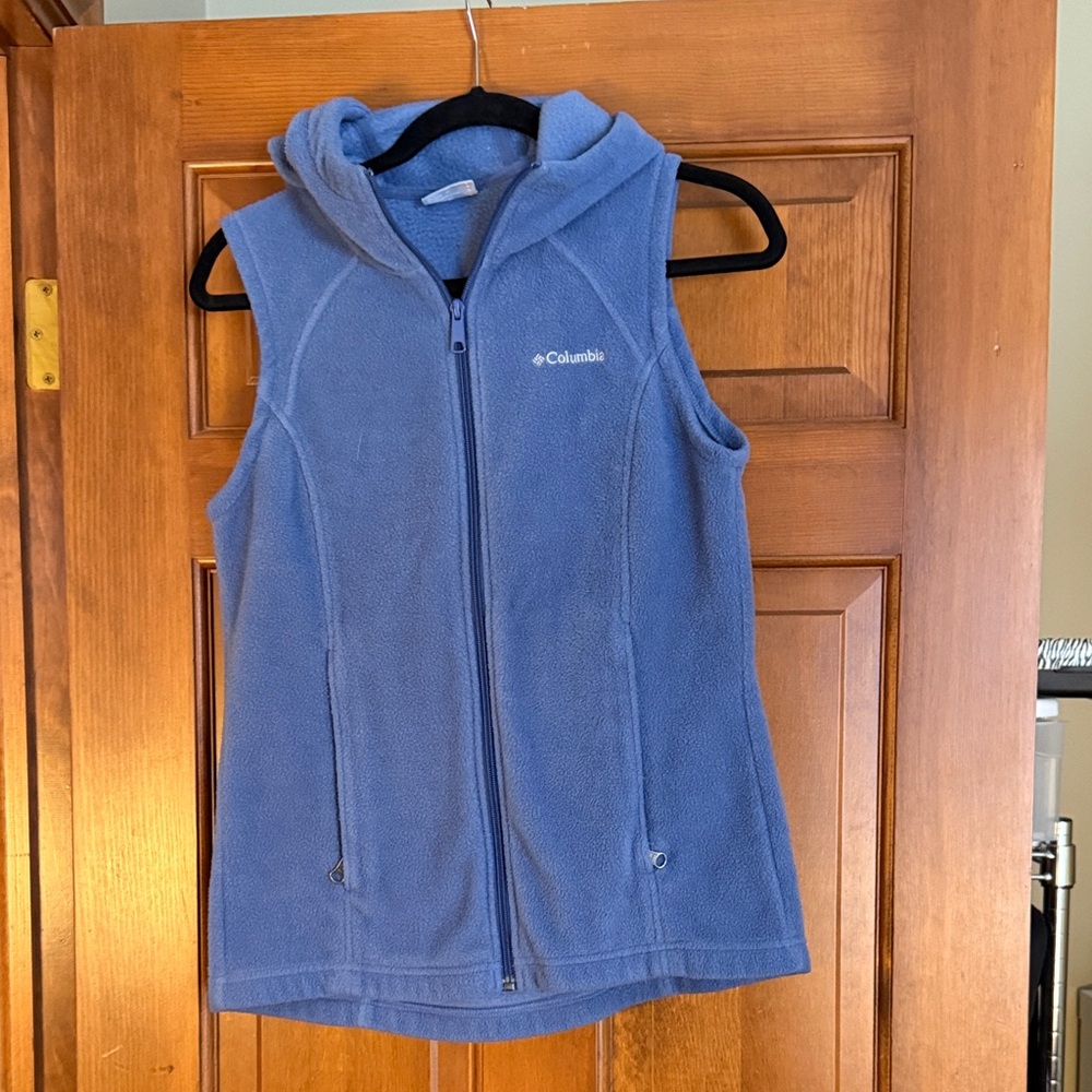 Columbia Hooded Blue Vest-Womens Small
